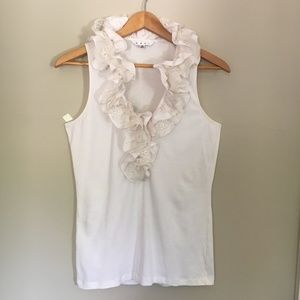 CAbi Ruffle Neck Sleeveless Tank Top